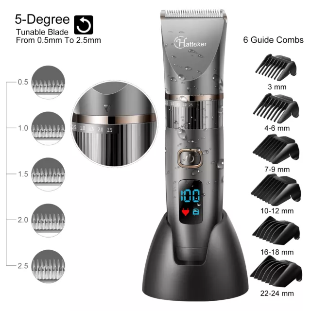 Hatteker Tondeuse Cheveux Tondeuse Barbe Professionnelle USB Imperméable 3