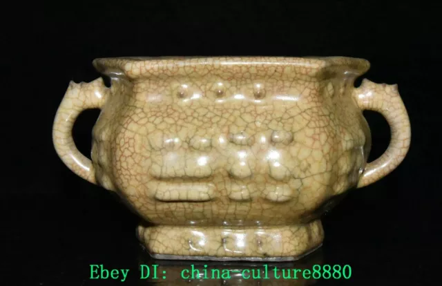 8 "poêle à encens binaural en porcelaine antique censer