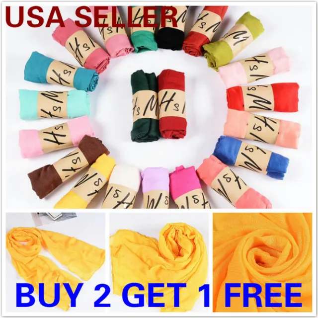 6 x 1.7 ft Womens Scarf Long Large Soft Warm Cotton Hijab Shawl Stole Wrap