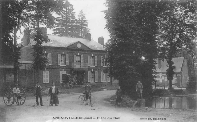 Cpa 60 Ansauvillers / Place Du Bail