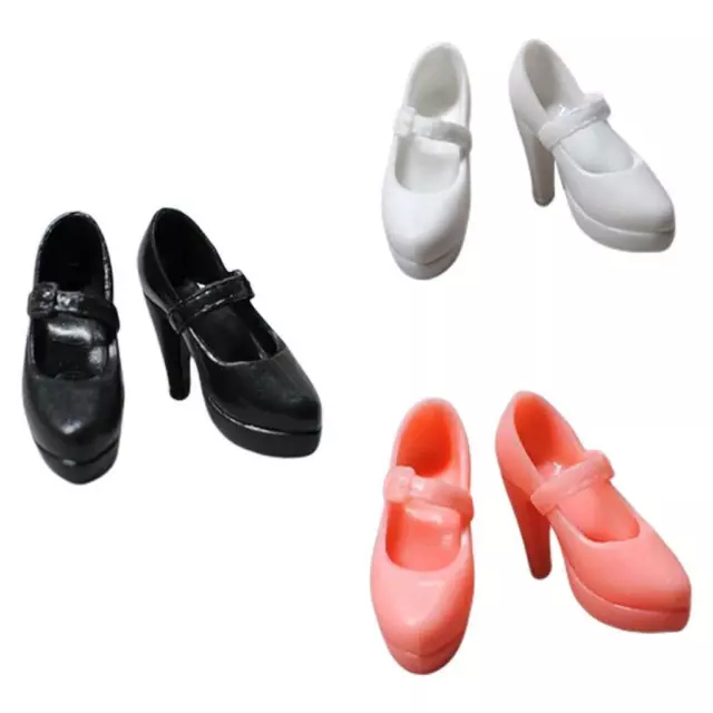 Plastic Doll Shoes High Heels Shoes Mini Toy Simulation for 1/6 Doll Baby
