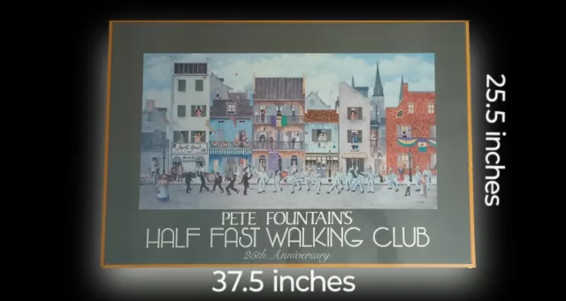 Pete Fountain's Half Fast Walking Club 25th Anniversary 37.5"x25.5" Print Framed