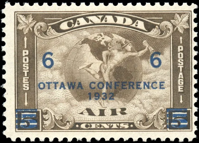 Canada Mint NH F+ 6c on 5c Scott #C4 (C2 Surcharged) 1932 Air Mail Stamp