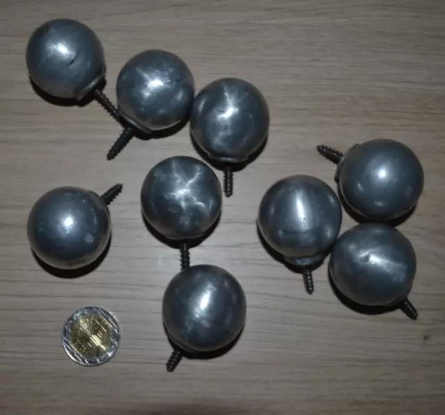 A L'UNITE - Bouton de porte, de tiroir à visser, forme boule en aluminium 35mm