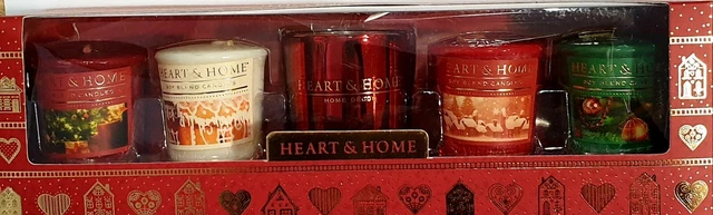 Geschenkset 4 Votiv Kerzen Duftkerzen mit Glas Weihnachten Xmas Sojawachs Kerze
