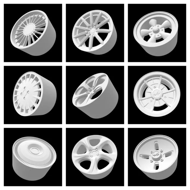 1:18 Scale Custom 3D Printed Wheels