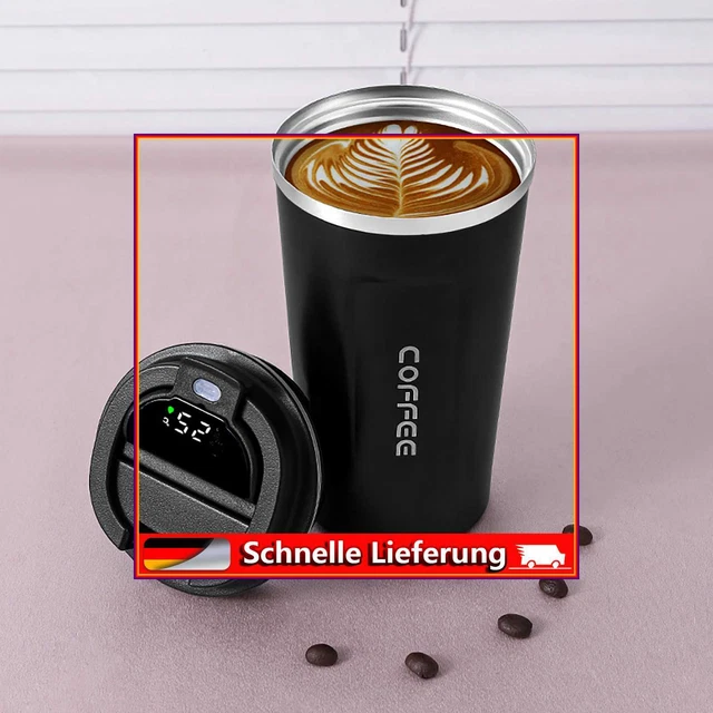 510 ml taza de café HD LCD Smart medición de temperatura coche taza aislante (negro)