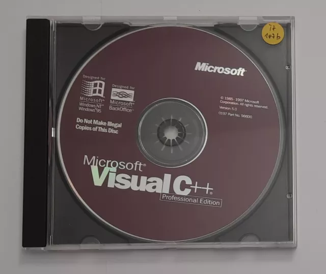 Microsoft Visual C++ 5.0 Professional Edition CD-ROM (retro, 1997)