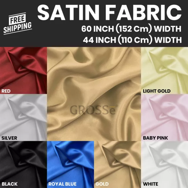 Silky Satin Dress Craft Fabric Plain Luxury Wedding Material  110cm & 152cm Wide