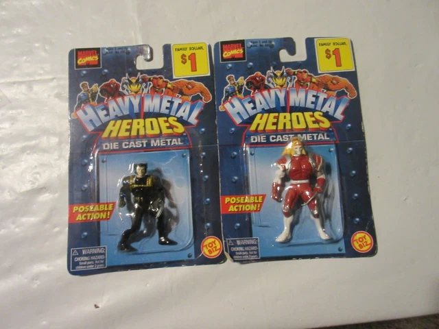 2 1998 Vintage Marvel Heavy Metal Heroes Wolverine & OMEGA RED Action Figure