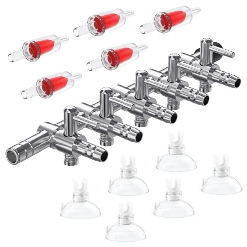 5-Way Aquarium Air Flow Control Lever Valve Manifold for Air Pumps