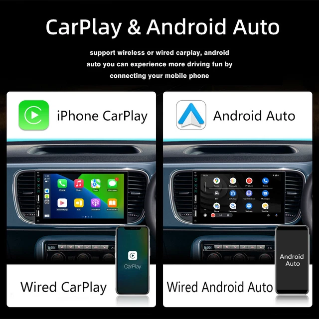 7" Car Apple Carplay Radio Android Auto Single 1Din Touch Screen Stereo Bluetoot 3