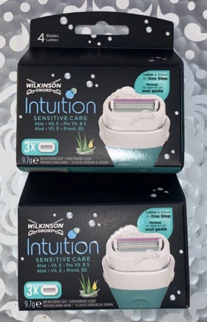 Lot De 2 Boîtes Wilkinson Sword Intuition Sensitive Care rechange 4 Lames 2x3