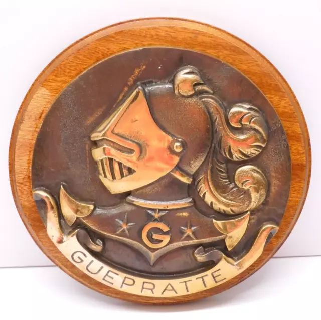 -Belle Grande Ancienne Tape De Bouche Bronze Guepratte Support Bois Collection D
