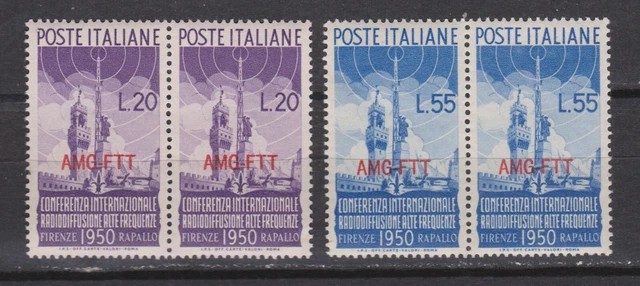 Italy Trieste sc# 77-78 MNH OG pairs AMG-FTT 1950