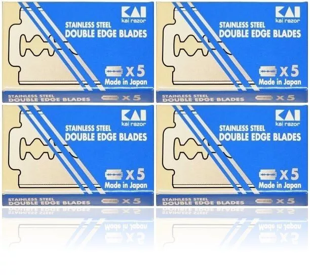 20 KAI STAINLESS STEEL double edge razor blades