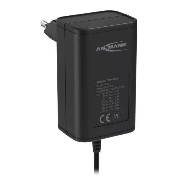 ANSMANN APS 300 Netzteil 12V - Netzstecker bis max. 300mA (7 universal Adapter)