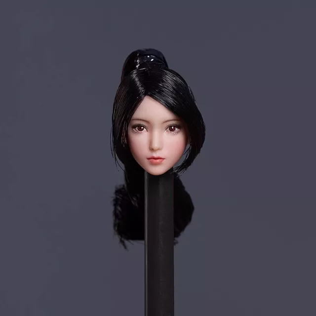 1/12 FEMALE HEAD Sculpt Black Hair Model for Tbleague Phicen 6 Pale Figure  Body $40.73 - PicClick