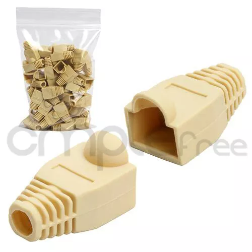 150 x Ivory CAT5E CAT6 RJ45 Ethernet Network Cable Strain Relief Boots NEW
