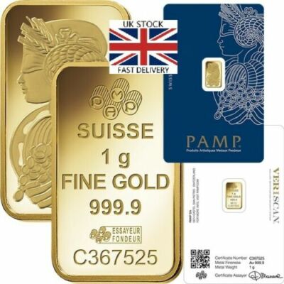 Tinta Unita Puro Oro 24k per gli investimenti/Regalo 1g .999 oro fino VALCAMBI Lingotti BAR 