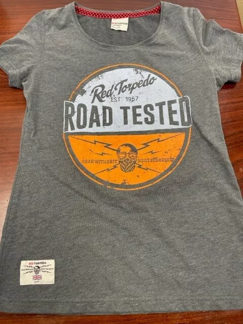 Red Torpedo Ladies Grey Road Tested Tee Size 12