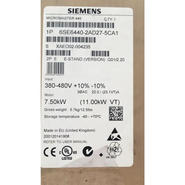 New Siemens MICROMASTER440 with filter 6SE6440-2AD27-5CA1 6SE6 440-2AD27-5CA1