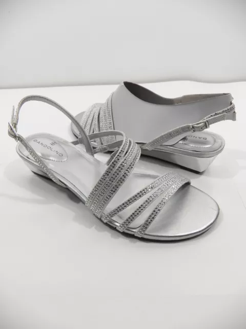 Bandolino Tilly New Nwt Womens 6 M Sandals Shoe Grey Silver Crystal Diamond Glam