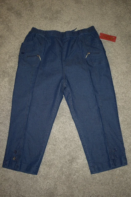 Damen Stretchjeans Als Caprihose Oder 3/4-Lang – Bequem Mit Elastischem Bund, Größen 38 Bis 54