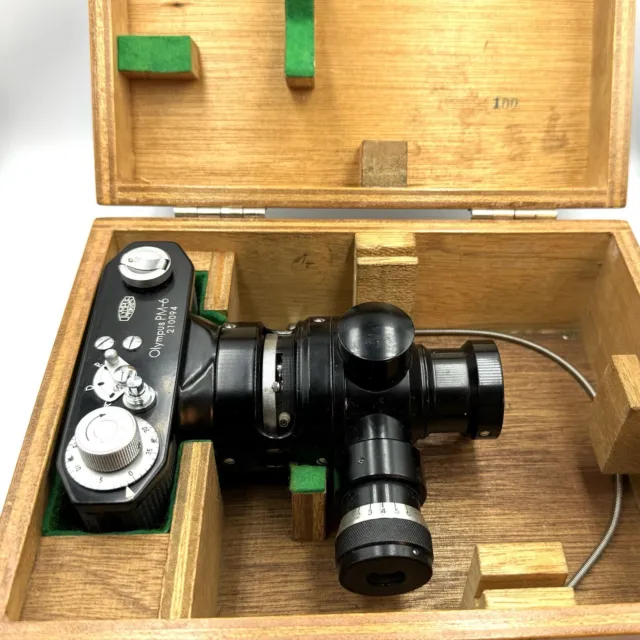 [EXC4] Vintage Olympus PM-6 Microscope Caméra Modèle F Japon Obturateur Bien