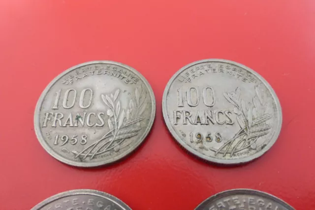Lot 4 pièces 100F COCHET (1958 / 2 ex & 1958B / 2 ex) 3