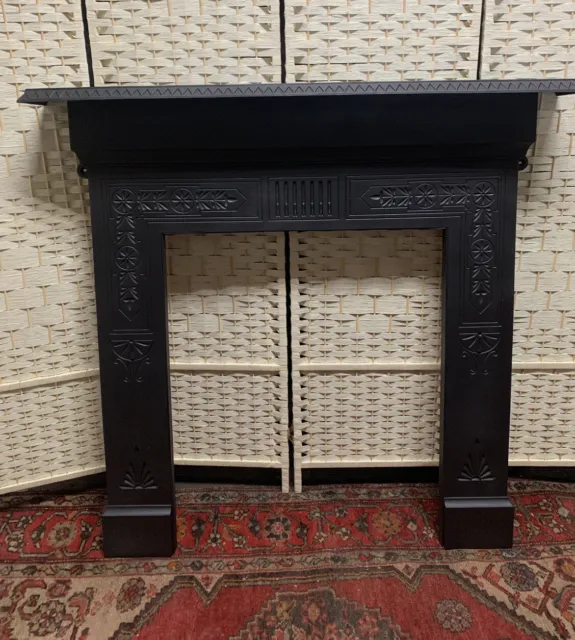 Antique Cast Iron Fireplace Fire Surround  FITS FLAT WALL🚚DELIVERY AVAILABLE