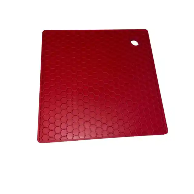 8 Red honeycomb silicone pot holders or trivets