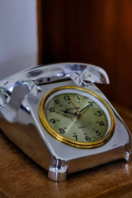 Reloj de mesa de teléfono de decoración del hogar de escritorio Vintage de... 2