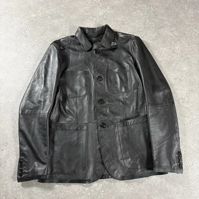 PRETTY GREEN OASIS Liam Gallagher Leather Jacket L Black Rare 