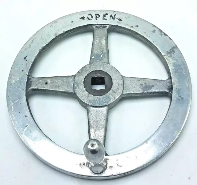 Vintage Steel Valve Open Wheel With Handle 7" Diameter