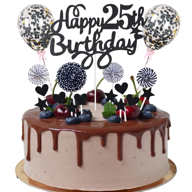 25 Pièces Décoration Gâteau Anniversaire - Happy Birthday Et Toppers Cupcakes, En Carton Non Toxique Réutilisable