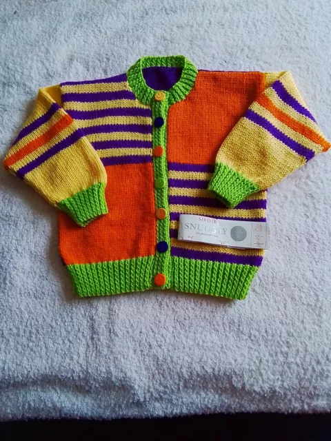 Hand Knitted Baby girls cardigans 18-24 months Multicoloured