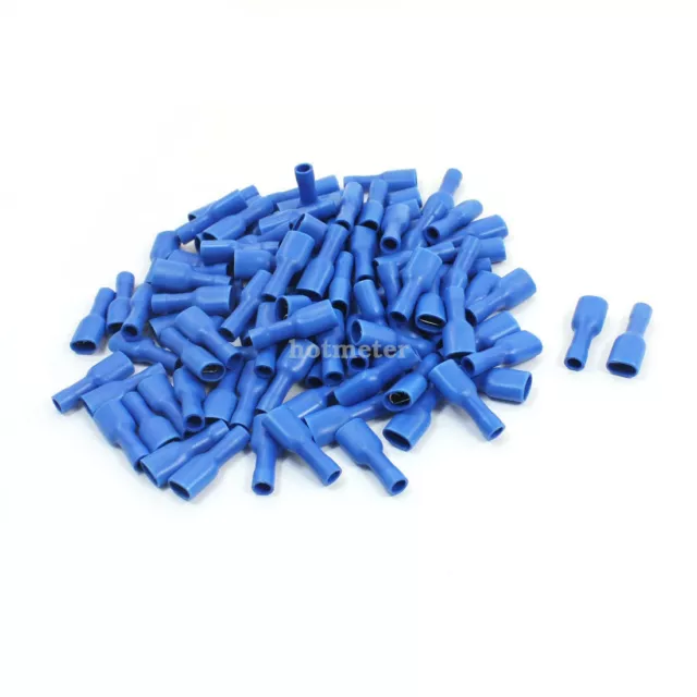 100Pcs  Rewirable Insulated Crimp Terminal Spade Connector 16 - 14 AWG Wire⊕I