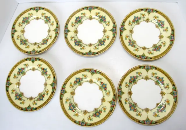 Antique Lot of 6 Minton ~ ELOISE ~ Bread and Butter Plates Aug. 3, 1926 ~ MINT