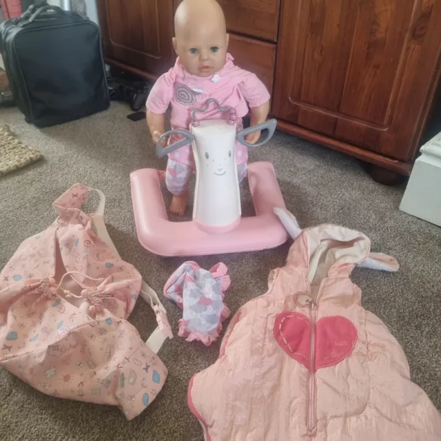 2002 Baby Annabell Doll With Walker And Accessories Bundle