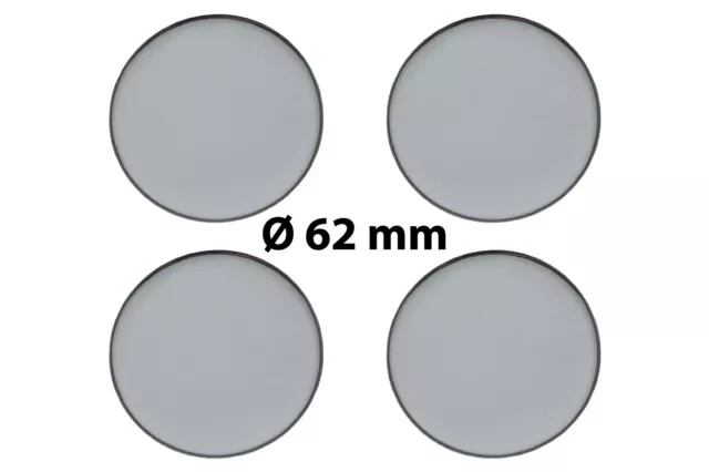 4 X Ø 62 MM Polymères Étiquette/Apparence Chromée/Cache-Moyeux, Engeliveur