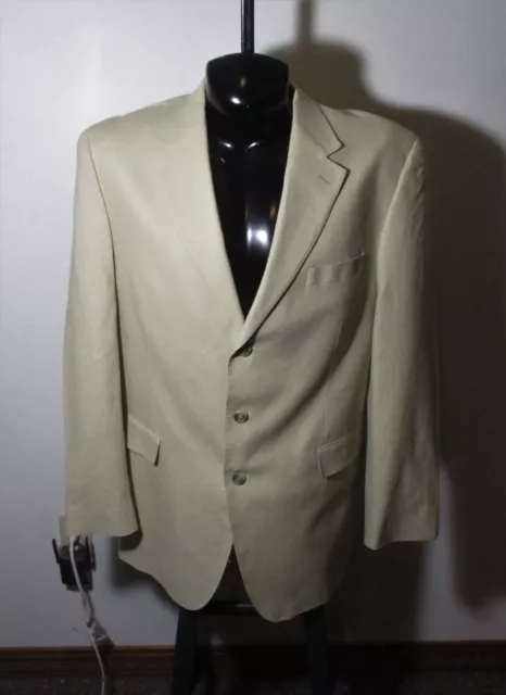 Men's SEAN JOHN Beige Linen Blazer Suit Jacket Size 44L NWOT