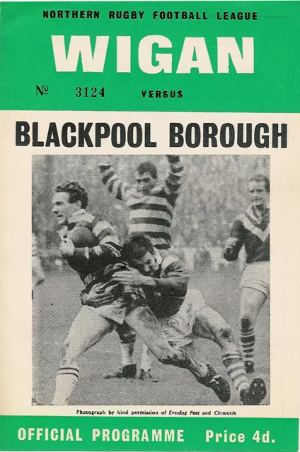 Wigan v Blackpool Borough 30 Oct 1965 Wigan RUGBY LEAGUE PROGRAMME