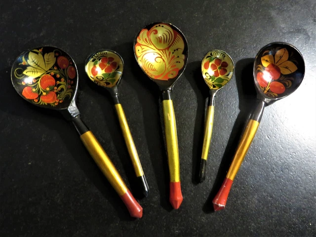 Coffret 6 dessous de verre papier mâché laqué et peint main (D'occasion
