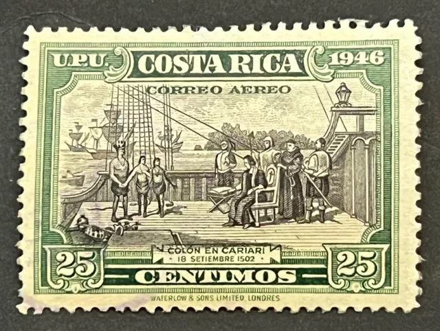 Travelstamps: 1947 Costs Rica Stamps Scott #C148 Columbus in Cariari Mint MOGH