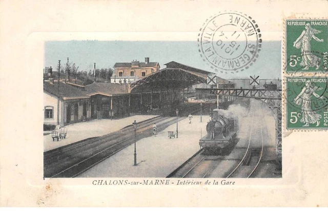51.AM17212.Châlons sur Marne.Intérieur Gare.Train