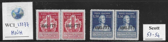 WC1_13377.ITALY:TRIESTE FTT. Pair of 1949 VOLTA'S BATTERY set. Scott 53-54. MNH
