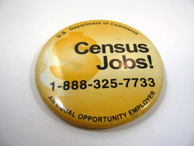 Vintage da Collezione Pin Bottone: US Dipartimento Di Commerce Census Jobs