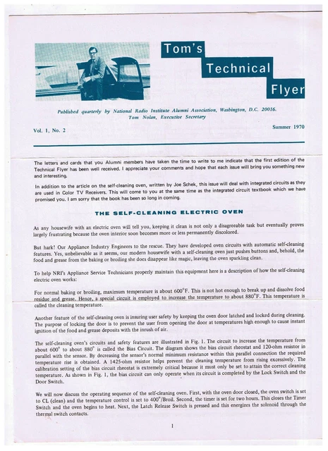 Tom's Technical Flyer The Self Cleaning Electric Oven