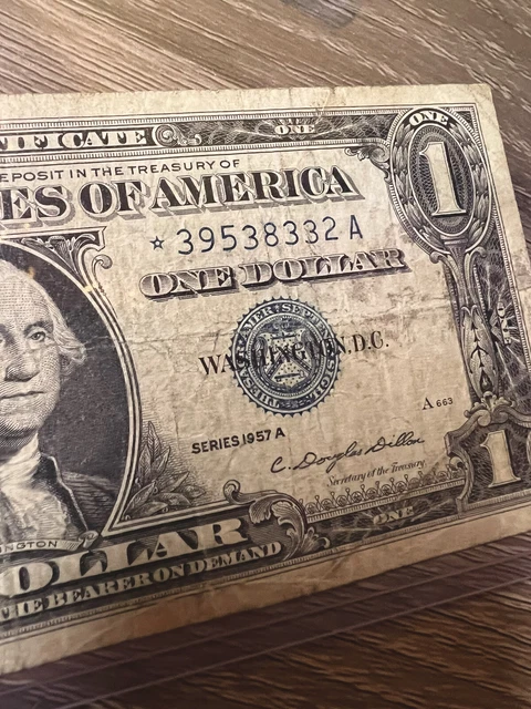 1957A STAR NOTE One Dollar Blue Seal Note Silver Certificate